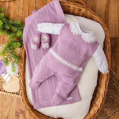  Saída de maternidade Mel - Lilás 